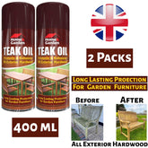 2X Home & Garden Teak Oil Spray 400ml Spray Paint